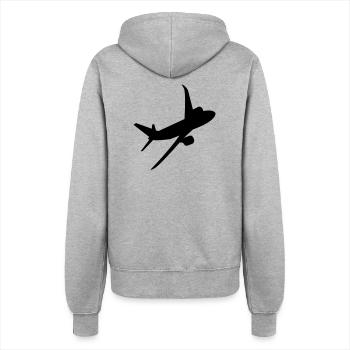 flugzeug - Frauen Kapuzenjacke - Grau meliert - Hinten - Maraike (178cm)