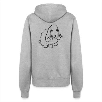 Hase Kaninchen Häschen Nagetier Kleintier niedlich - Frauen Kapuzenjacke - Grau meliert - Hinten - Maraike (178cm)