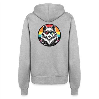 Wolf Comic Cool Sommer - Frauen Kapuzenjacke - Grau meliert - Hinten - Maraike (178cm)