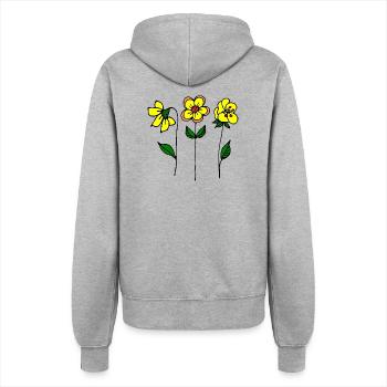 Blumen - Frauen Kapuzenjacke - Grau meliert - Hinten - Maraike (178cm)
