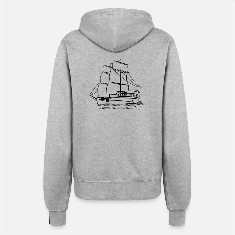 sailing ship old ship - Women’s Hooded Jacket - heather grey