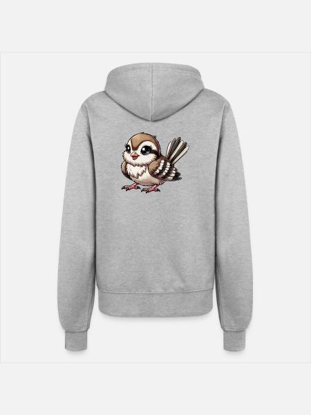 Spatz - Frauen Kapuzenjacke - Grau meliert
