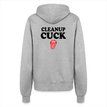 Cuckold clean up - Frauen Kapuzenjacke - Grau meliert - Hinten - Maraike (178cm)