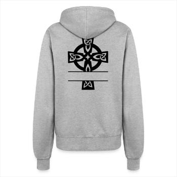 Keltisches Kreuz Monogramm Logo - Frauen Kapuzenjacke - Grau meliert - Hinten - Maraike (178cm)