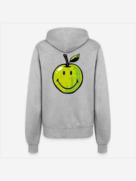 Smiley Green Apple - Frauen Kapuzenjacke - Grau meliert