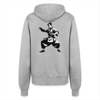 Shaolin Monk - Martial Arts Sticker - Women’s Hooded Jacket - heather grey - Back - Maraike (178cm)
