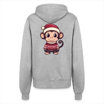 Bande dessinée de Noël Singe - Veste à capuche Femme - gris chiné - Dos - Maraike (178cm)