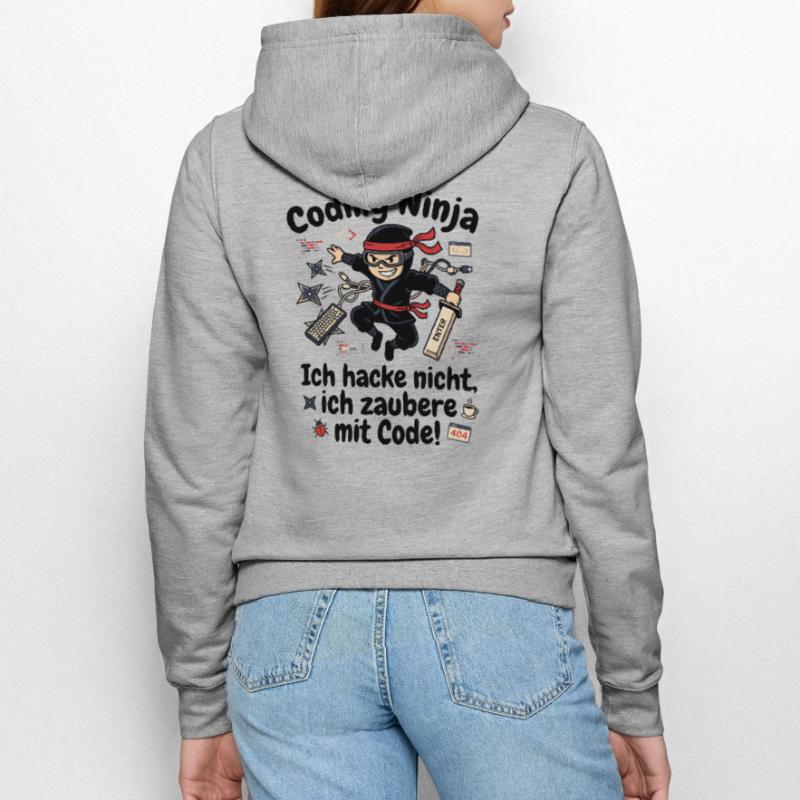 Coder Ninja Programmierer Humor Frauen Kapuzenjacke
