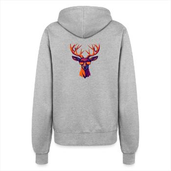 Retro Deer Revolt - Women’s Hooded Jacket - heather grey - Back - Maraike (178cm)