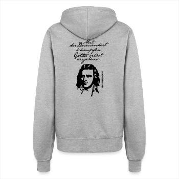 Friedrich Schiller Zitat Dummheit - Frauen Kapuzenjacke - Grau meliert - Hinten - Maraike (178cm)