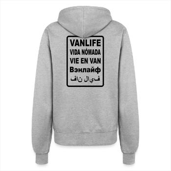 Vanlife International - Women’s Hooded Jacket - heather grey - Back - Maraike (178cm)
