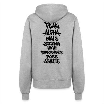 PEAK ATHLETE - Frauen Kapuzenjacke - Grau meliert - Hinten - Maraike (178cm)