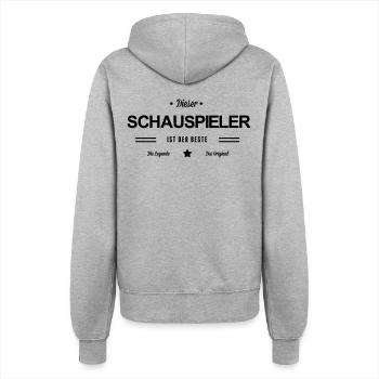 Bester Schauspieler - Frauen Kapuzenjacke - Grau meliert - Hinten - Maraike (178cm)