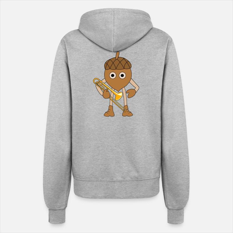 Trombone Nut - Women’s Hooded Jacket - heather grey