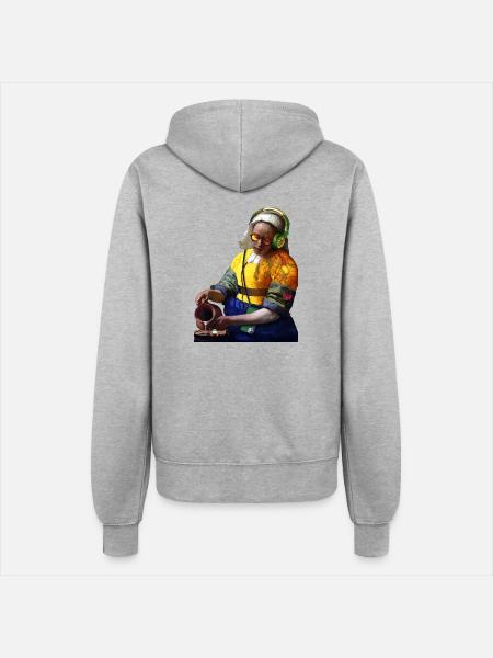 Milchmädchen - Frauen Kapuzenjacke - Grau meliert