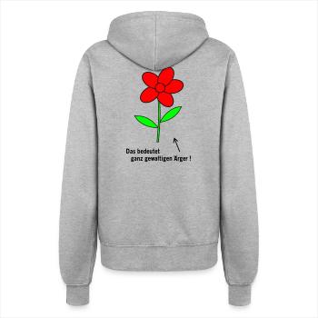 Flower Anger - Women’s Hooded Jacket - heather grey - Back - Maraike (178cm)