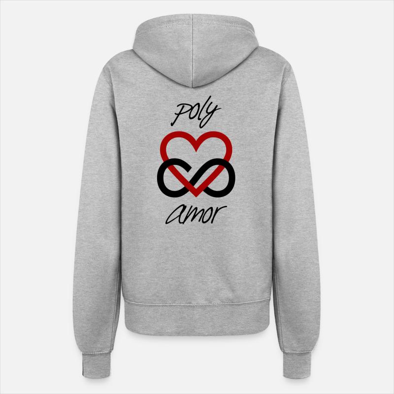heart infinity sign love polyamory polyamor - Women’s Hooded Jacket - heather grey