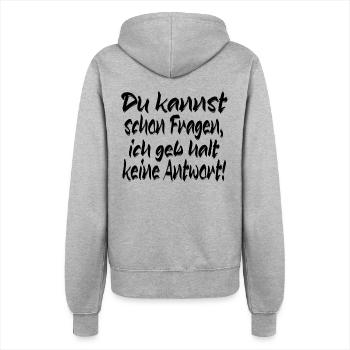 Kannst fragen - Frauen Kapuzenjacke - Grau meliert - Hinten - Maraike (178cm)