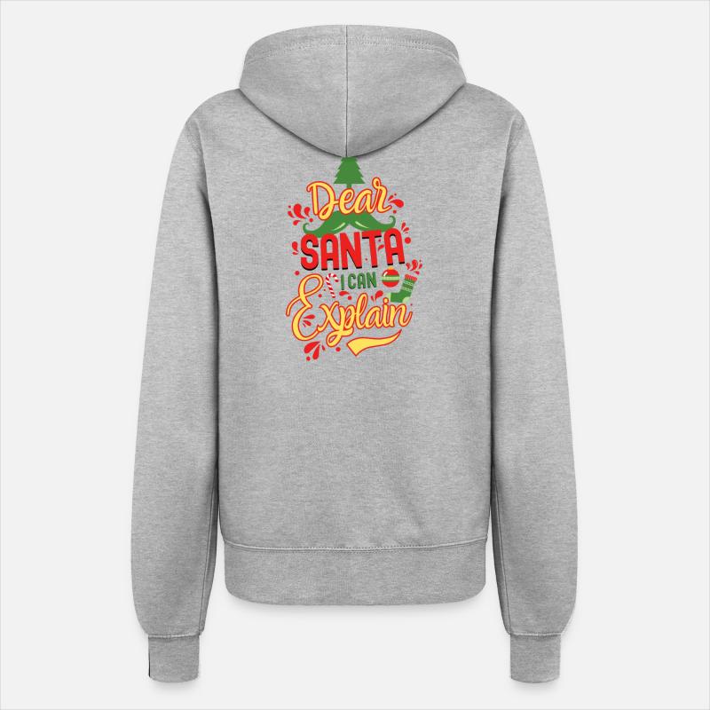 Dear Santa - Women’s Hooded Jacket - heather grey