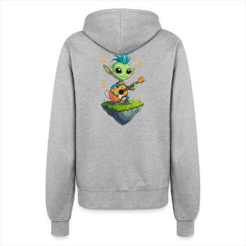Green Goblin with Guitar - Women’s Hooded Jacket - heather grey - Back - Maraike (178cm)