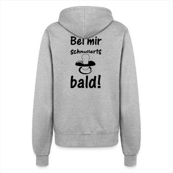 Schnuller Baby Kind Geburt Schwanger Geschenk - Frauen Kapuzenjacke - Grau meliert - Hinten - Maraike (178cm)