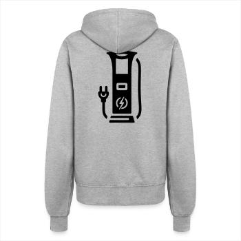 Charging station electromobility symbol electricity - Women’s Hooded Jacket - heather grey - Back - Maraike (178cm)