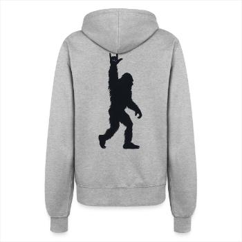 Dunkler Yeti Silhouette Rocker Metal Rock - Frauen Kapuzenjacke - Grau meliert - Hinten - Maraike (178cm)