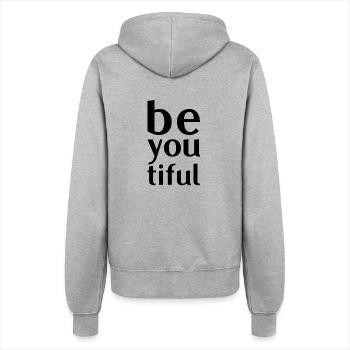 beyoutiful monochrom Print be you - Frauen Kapuzenjacke - Grau meliert - Hinten - Maraike (178cm)