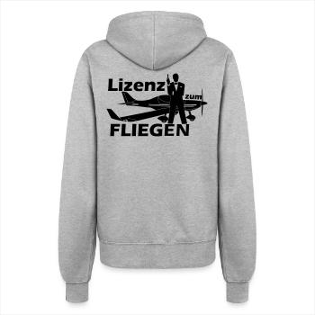 lizenz motorflug - Frauen Kapuzenjacke - Grau meliert - Hinten - Maraike (178cm)