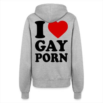 I love gay porn - Frauen Kapuzenjacke - Grau meliert - Hinten - Maraike (178cm)