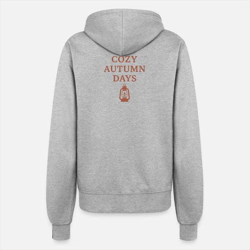 Cozy autumn days with lantern motif - Women’s Hooded Jacket - heather grey