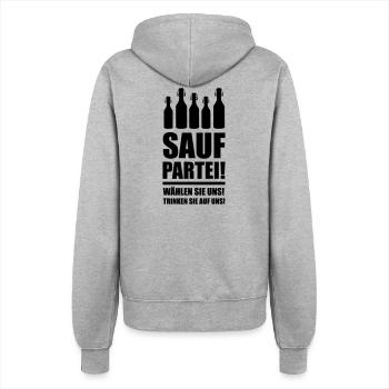 sauf partei - Frauen Kapuzenjacke - Grau meliert - Hinten - Maraike (178cm)