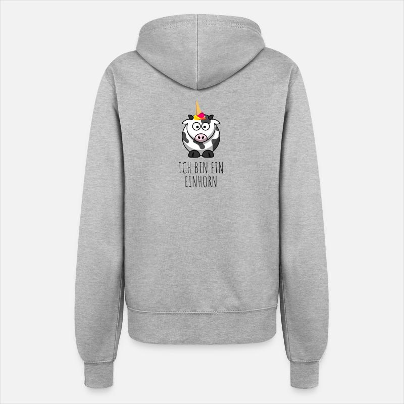 Ich bin ein Einhorn - Eiswaffel Kuh - Frauen Kapuzenjacke - Grau meliert