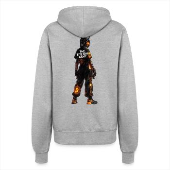 Bitcoin Bazooka – Die Bitcoin-Armee – Samurai 02 - Frauen Kapuzenjacke - Grau meliert - Hinten - Maraike (178cm)