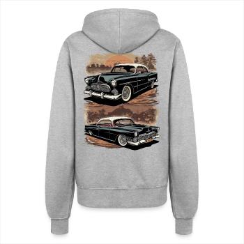 Classic Cars 1950 - Frauen Kapuzenjacke - Grau meliert - Hinten - Maraike (178cm)