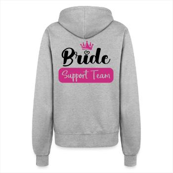 bride support team - Frauen Kapuzenjacke - Grau meliert - Hinten - Maraike (178cm)