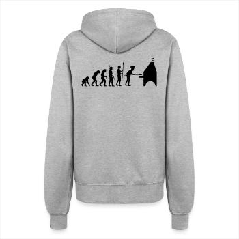 evolution pizza - Frauen Kapuzenjacke - Grau meliert - Hinten - Maraike (178cm)