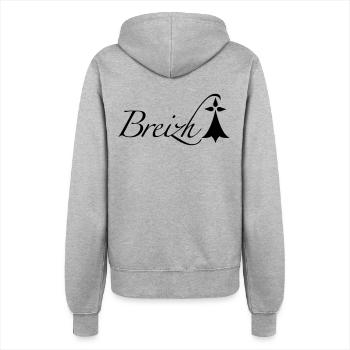 Breizh Bretagne - Veste à capuche Femme - gris chiné - Dos - Maraike (178cm)