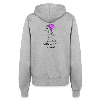 Stay Weird Stay Alien - Frauen Kapuzenjacke - Grau meliert - Hinten - Maraike (178cm)
