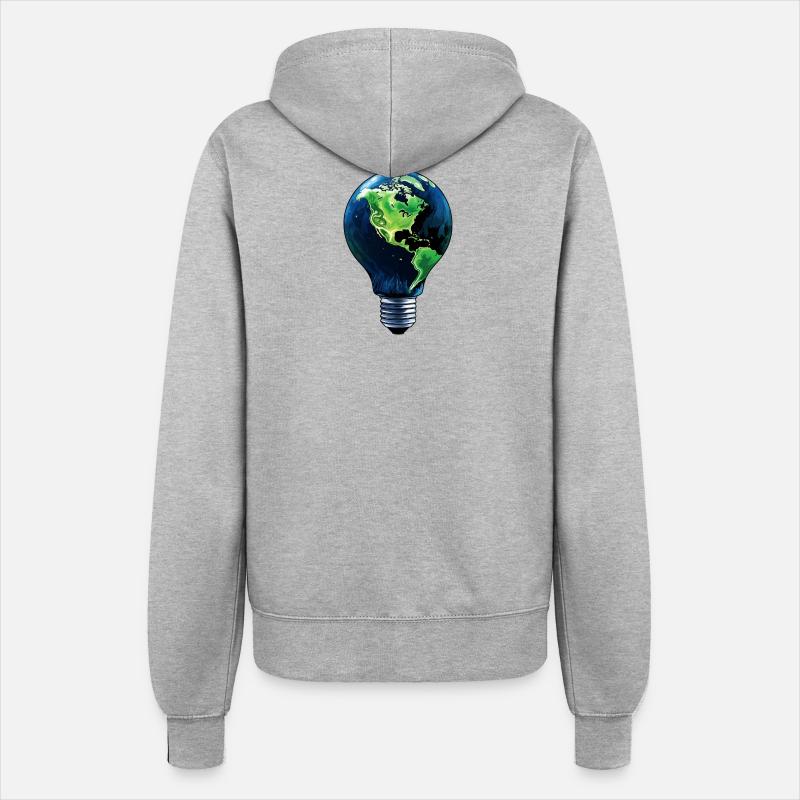Light Bulb World - Women’s Hooded Jacket - heather grey