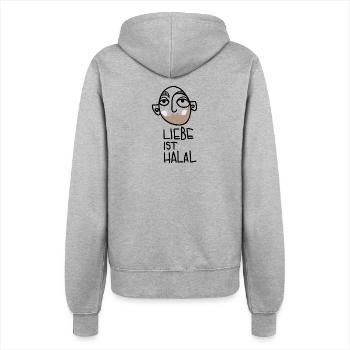 LIEBE HALAL - Frauen Kapuzenjacke - Grau meliert - Hinten - Maraike (178cm)