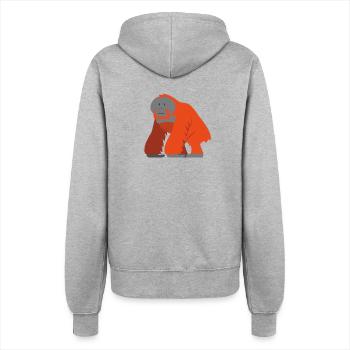 The Wise Orangutan - Women’s Hooded Jacket - heather grey - Back - Maraike (178cm)