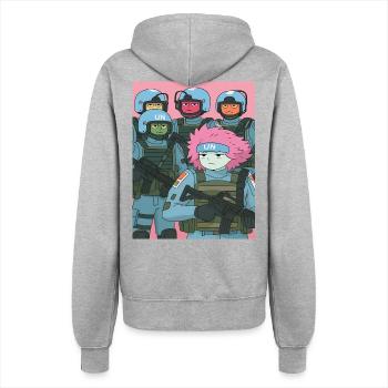 Parodie de troupe de dessins animés - Veste à capuche Femme - gris chiné - Dos - Maraike (178cm)