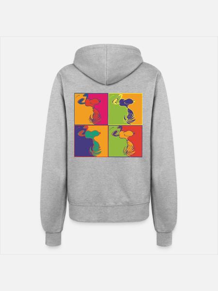 Peanuts Pop-Art Design Snoopy - Frauen Kapuzenjacke - Grau meliert