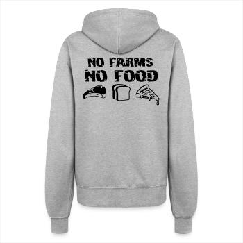 No Farms - No Food - Women’s Hooded Jacket - heather grey - Back - Maraike (178cm)