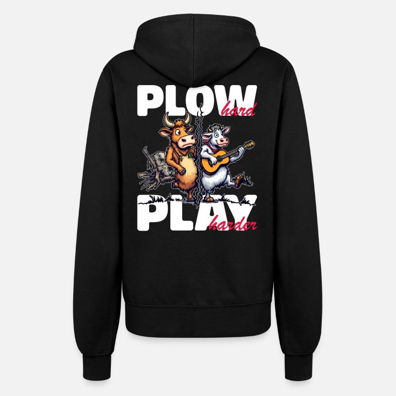 PLOW HARD PLAY HARDER - Women’s Hooded Jacket - black