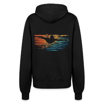 Schwimmen Schwimmer Retro Vintage - Frauen Kapuzenjacke - Schwarz - Hinten - Maraike (178cm)