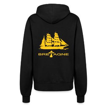 SEGELBOOT BRETAGNE ROT ORANGE LOUIS RUNEMBERG - Frauen Kapuzenjacke - Schwarz - Hinten - Maraike (178cm)