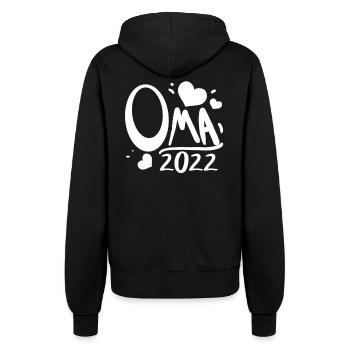 Oma 2022 - Werdende Oma - Frauen Kapuzenjacke - Schwarz - Hinten - Maraike (178cm)