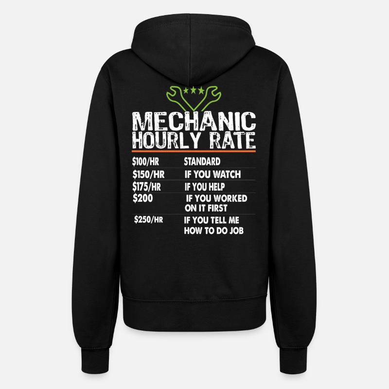 Mechanic hourly rate Mechanic worker Labor Rates - Women’s Hooded Jacket - black